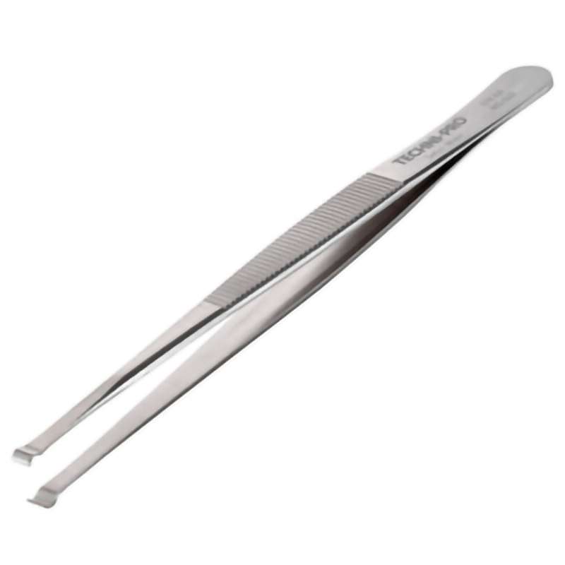 Components Positioning Tweezers, Style 578, Anti-Acid/Anti-Mag, SS, Grooved, 4.7"